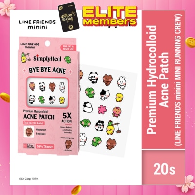 SIMPLYHEAL Line Friends Minini Mini Running Crew Day & Night Premium Hydrocolloid Acne Patch 20s