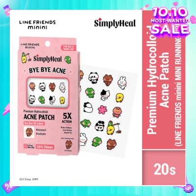 SIMPLYHEAL Line Friends Minini Mini Running Crew Day & Night Premium Hydrocolloid Acne Patch 20s