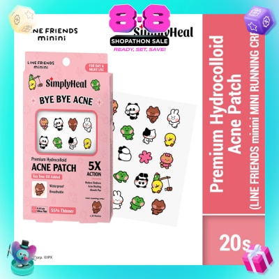SIMPLYHEAL - Line Friends Minini Mini Running Crew Day & Night Premium Hydrocolloid Acne Patch 20s
