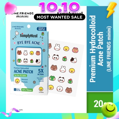 SIMPLYHEAL Line Friends Minini Day & Night Premium Hydrocolloid Acne Patch 20s image