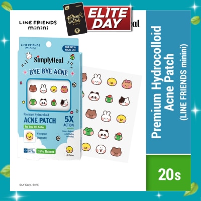 SIMPLYHEAL Line Friends Minini Day & Night Premium Hydrocolloid Acne Patch 20s image