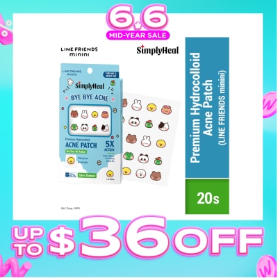 SIMPLYHEAL - Line Friends Minini Day & Night Premium Hydrocolloid Acne Patch 20s