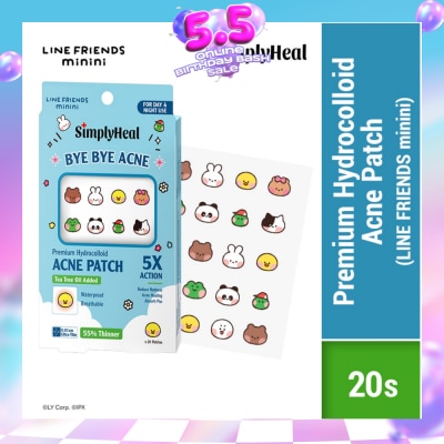 SIMPLYHEAL - Line Friends Minini Day & Night Premium Hydrocolloid Acne Patch 20s