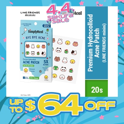 SIMPLYHEAL - Line Friends Minini Day & Night Premium Hydrocolloid Acne Patch 20s