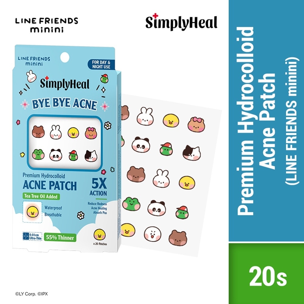 Line Friends Minini Day & Night Premium Hydrocolloid Acne Patch 20s