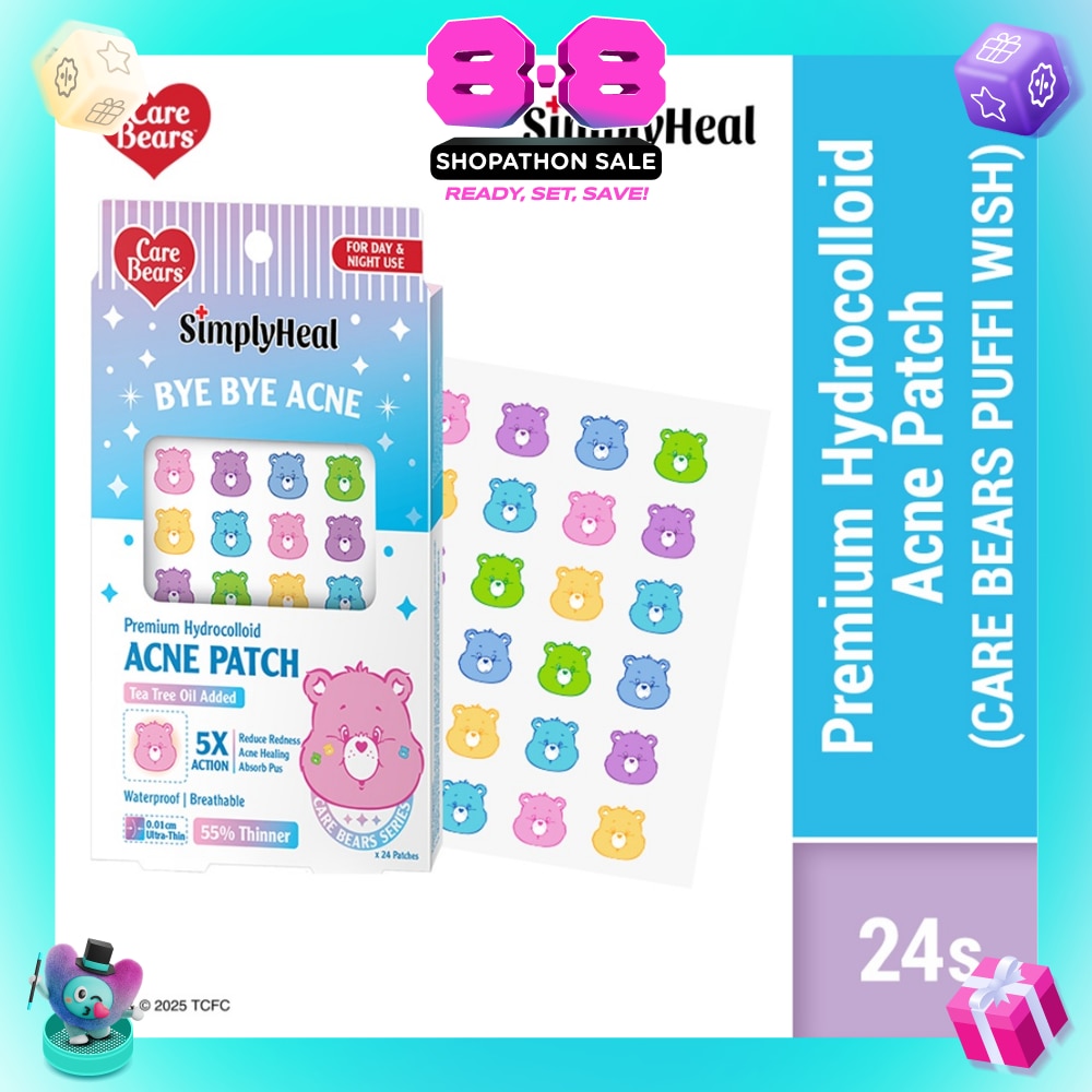 Care Bears Puffi Wish Day & Night Premium Hydrocolloid Acne Patch 24s