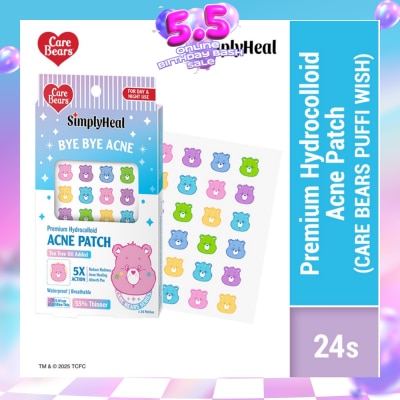 SIMPLYHEAL - Care Bears Puffi Wish Day & Night Premium Hydrocolloid Acne Patch 24s