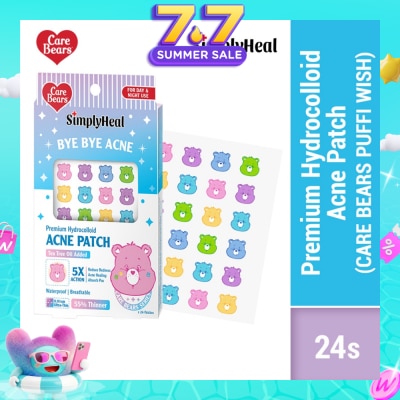 SIMPLYHEAL - Care Bears Puffi Wish Day & Night Premium Hydrocolloid Acne Patch 24s