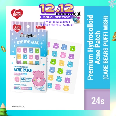 SIMPLYHEAL Care Bears Puffi Wish Day & Night Premium Hydrocolloid Acne Patch 24s
