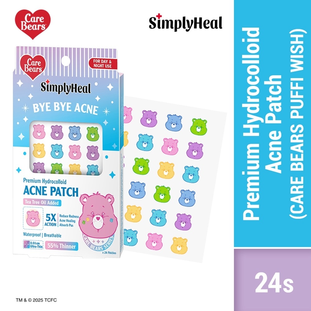 Care Bears Puffi Wish Day & Night Premium Hydrocolloid Acne Patch 24s