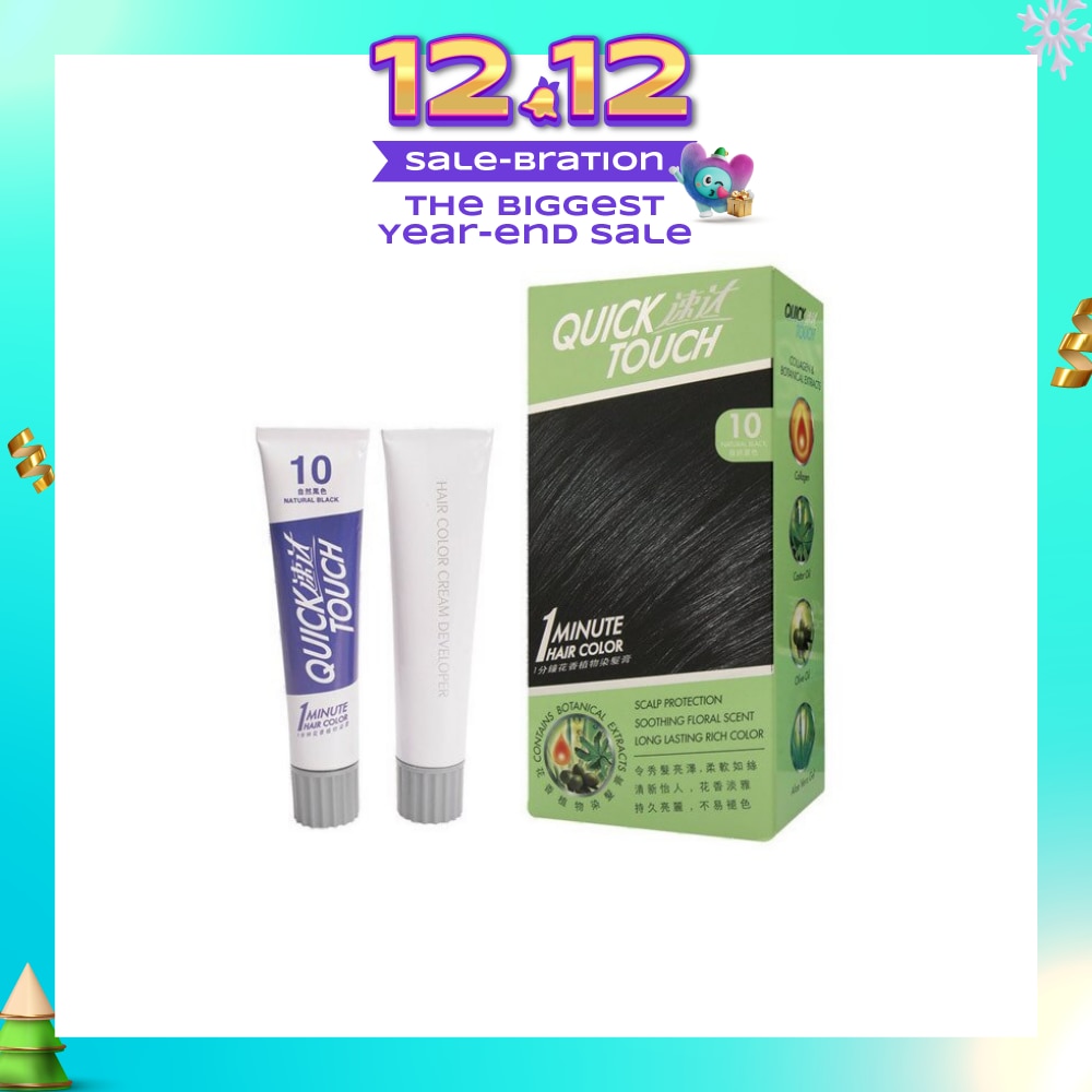 QUICK TOUCH 1 Minute Hair Colour 10 Natural Black 40g + 40g