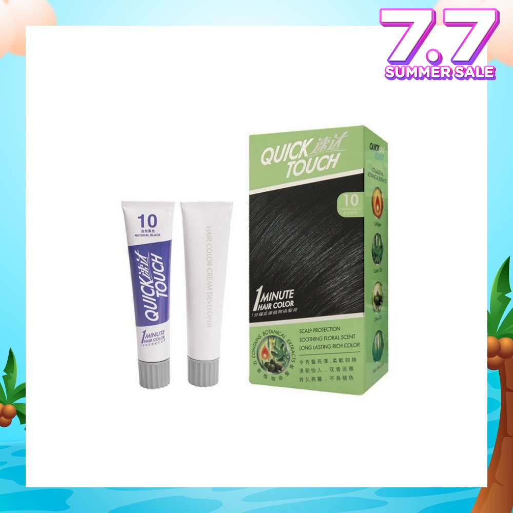 QUICK TOUCH 1 Minute Hair Colour 10 Natural Black 40g + 40g