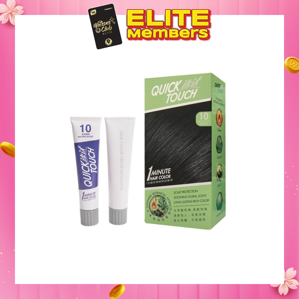 QUICK TOUCH 1 Minute Hair Colour 10 Natural Black 40g + 40g