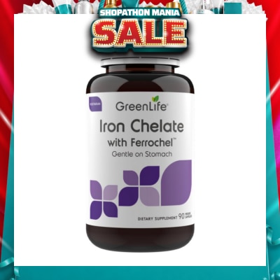 GREENLIFE - Iron Chelate with FerrochelTM Dietary Supplement Capsule (Gentle on Stomach) 90s