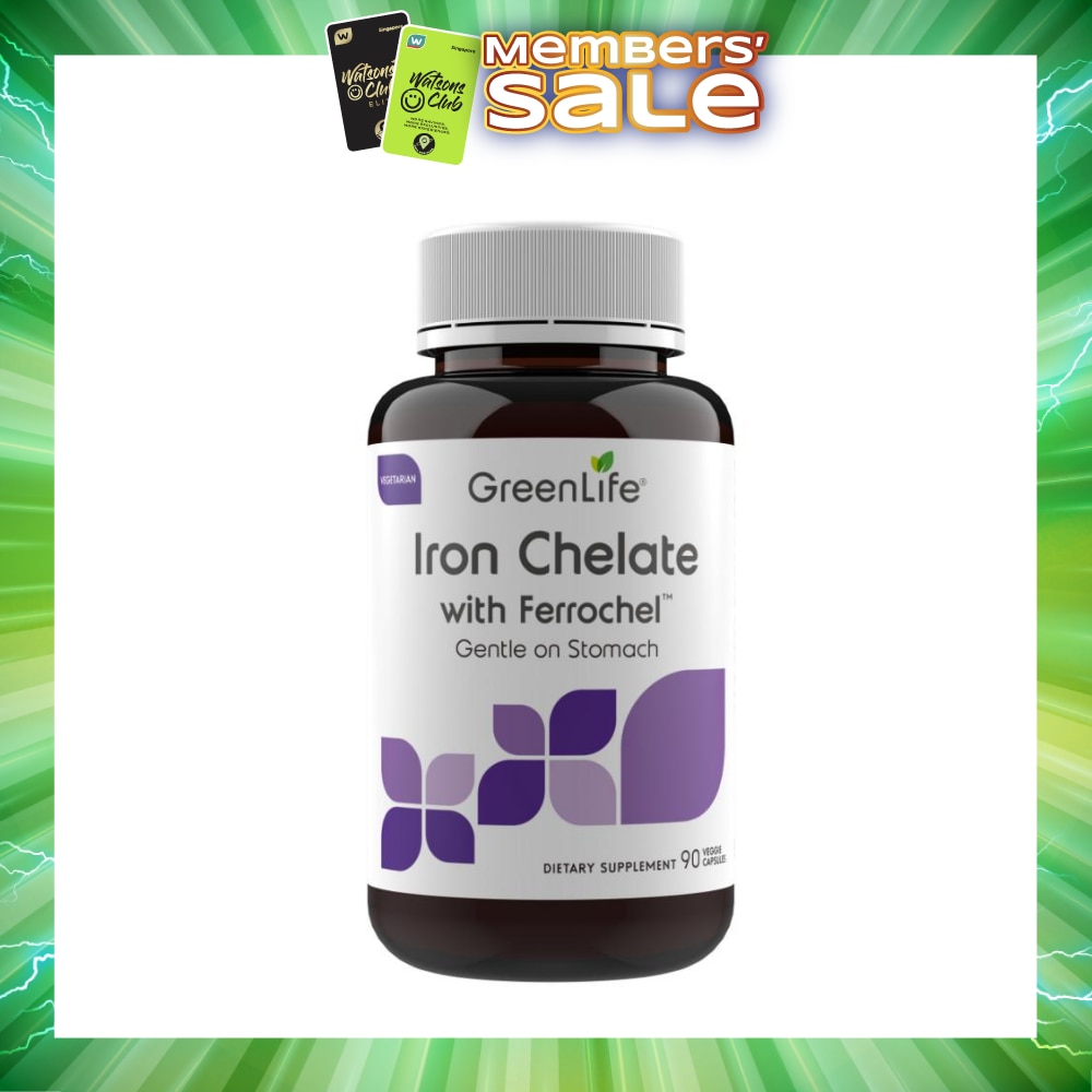 Iron Chelate with FerrochelTM Dietary Supplement Capsule (Gentle on Stomach) 90s