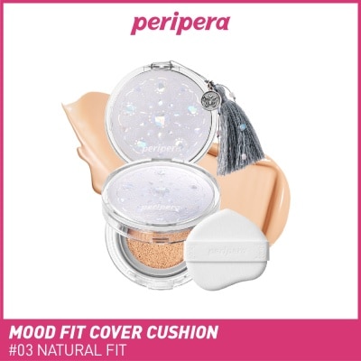 PERIPERA Mood Fit Cover Cushion SPF 50+ PA++++ 03 Natural Fit (23 Neutral Base) 13g