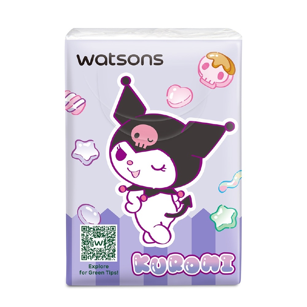 Sanrio Kuromi Velvety Mini Hankies 3 Ply x 10s x 10 Packs