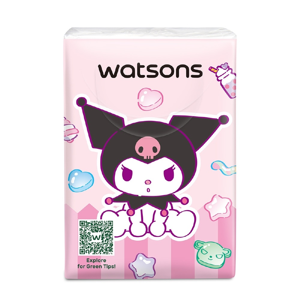 Sanrio Kuromi Velvety Mini Hankies 3 Ply x 10s x 10 Packs