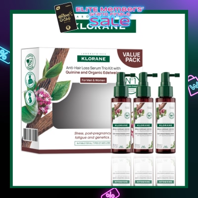 KLORANE Anti-Hair Loss Quinine & Organic Edelweiss Serum Trio Kit 3s x 100ml