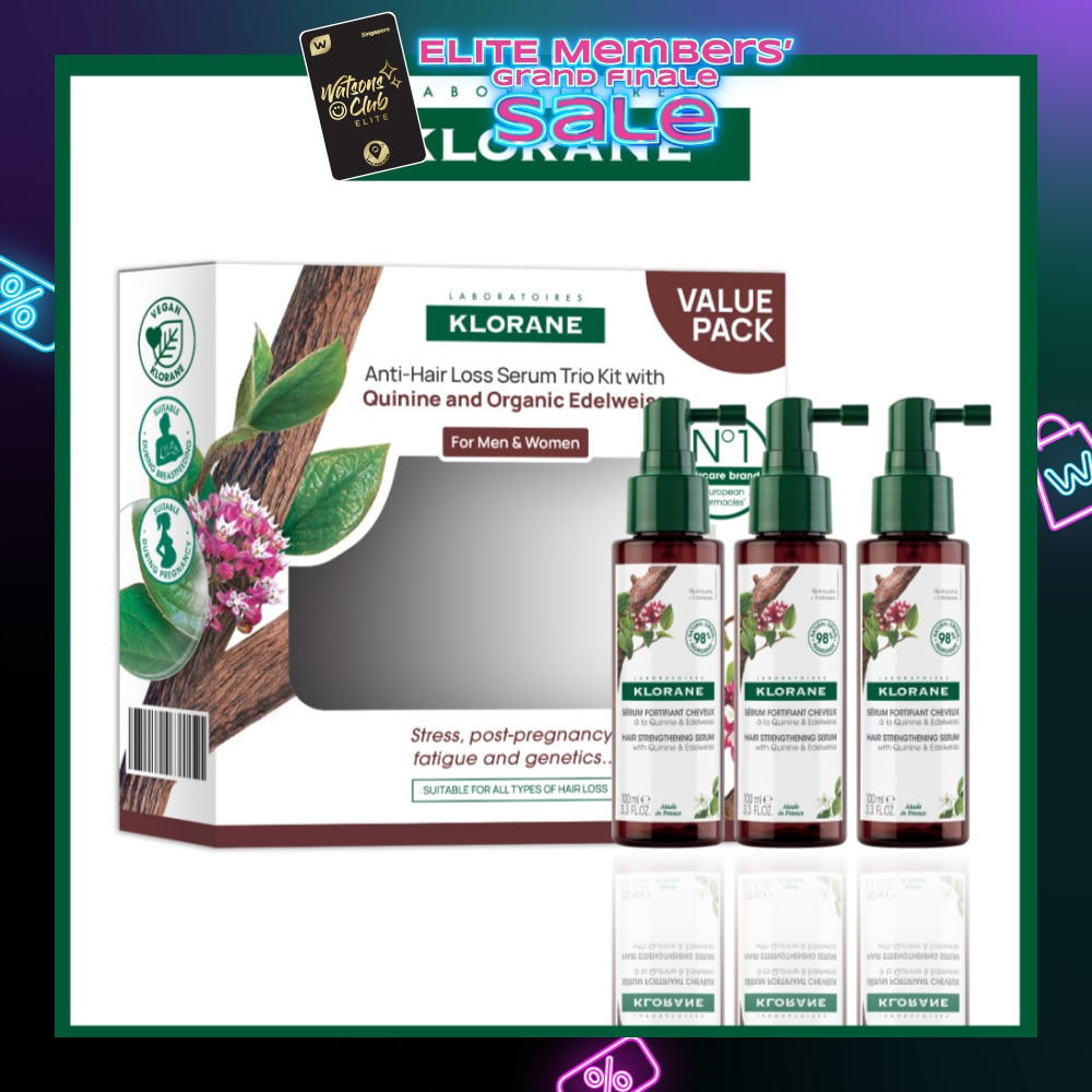 Anti-Hair Loss Quinine & Organic Edelweiss Serum Trio Kit 3s x 100ml