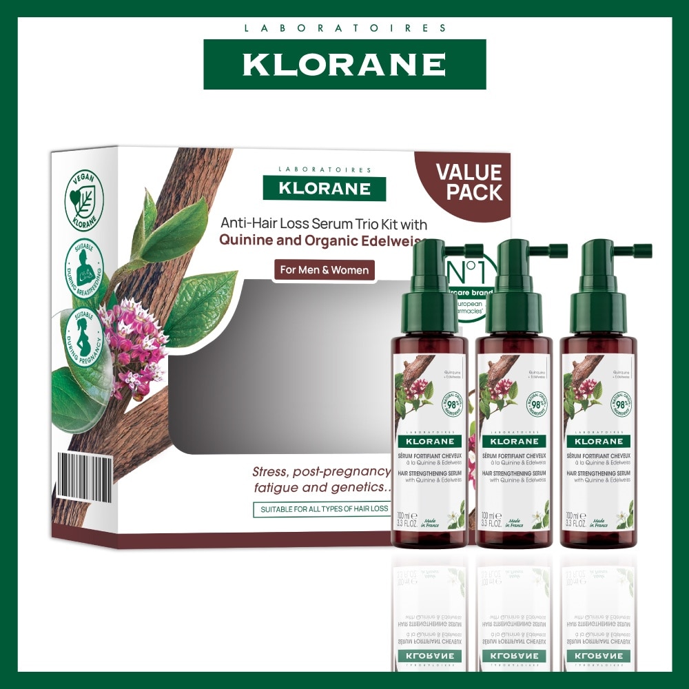 Anti-Hair Loss Quinine & Organic Edelweiss Serum Trio Kit 3s x 100ml