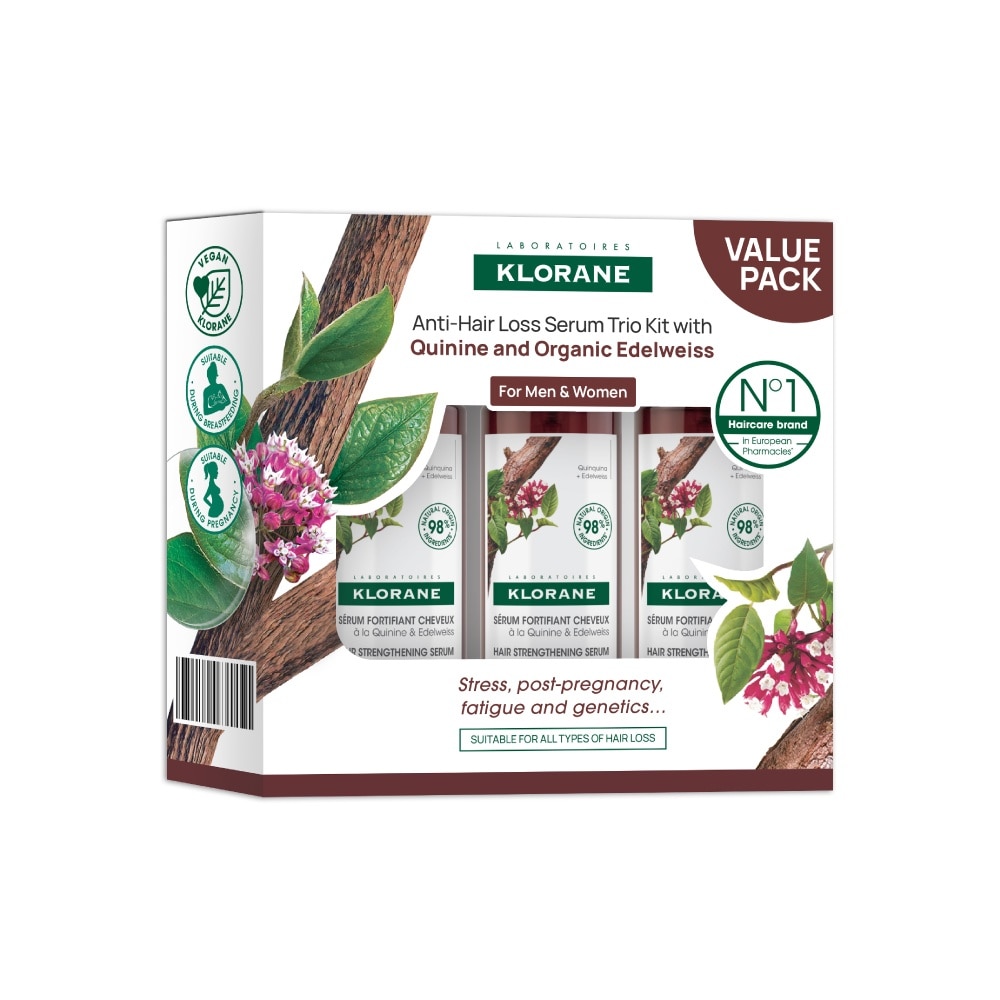 Anti-Hair Loss Quinine & Organic Edelweiss Serum Trio Kit 3s x 100ml