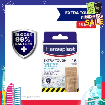 HANSAPLAST Extra Tough Plaster Strip Waterproof 16s