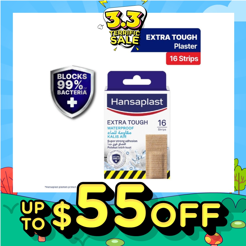 HANSAPLAST Extra Tough Plaster Strip Waterproof 16s | First Aid