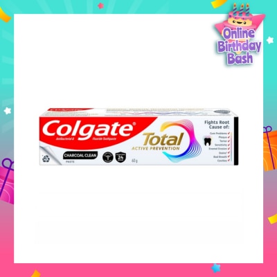 COLGATE Total Active Prevention Toothpaste Charcoal Clean 60g