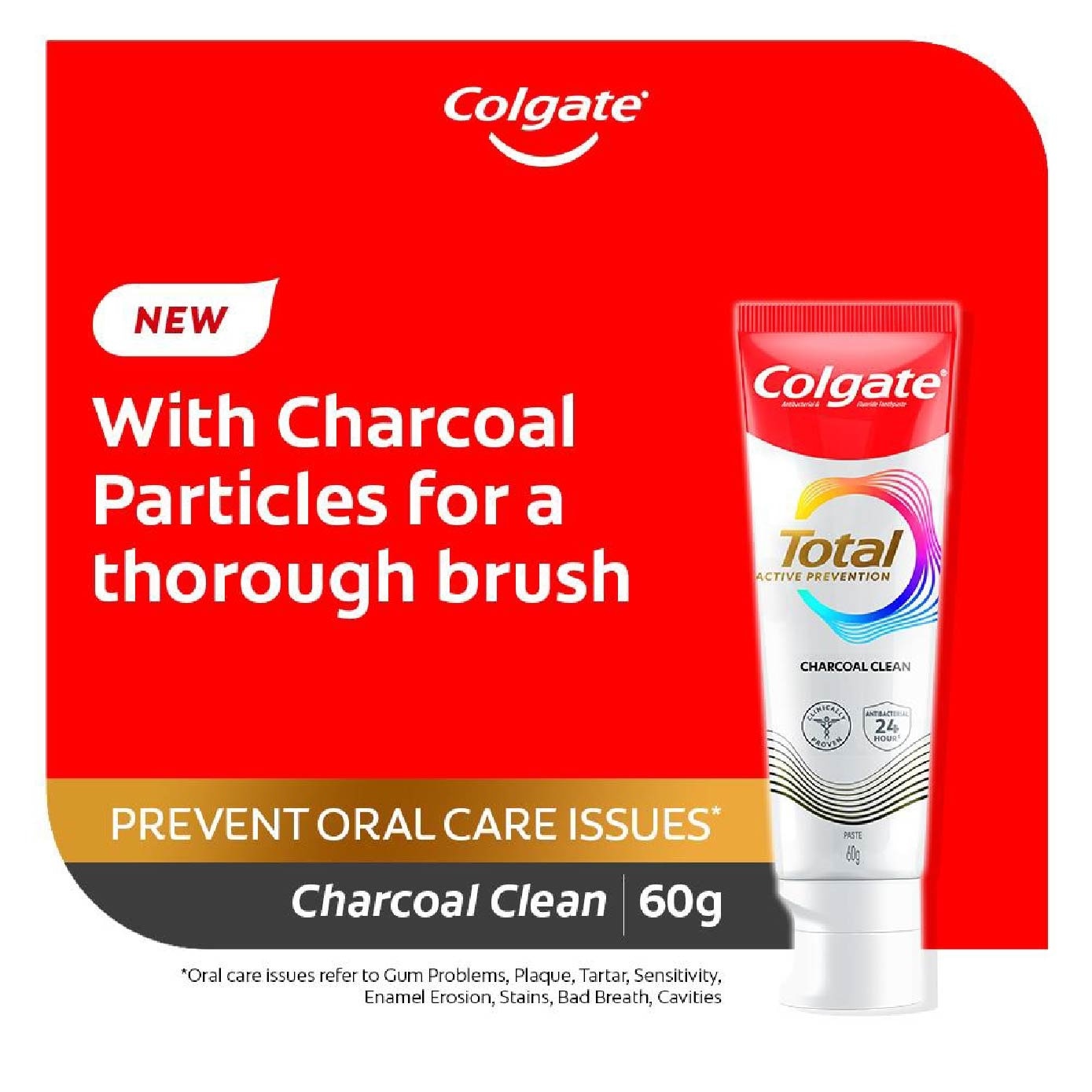 Total Active Prevention Toothpaste Charcoal Clean 60g
