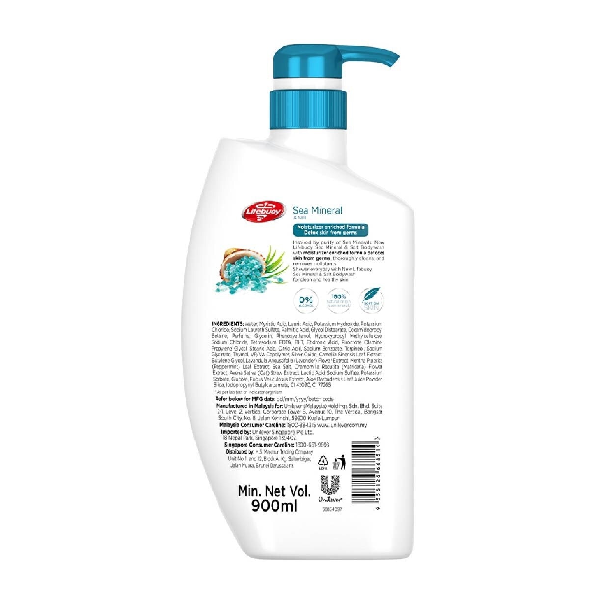 Lifebuoy Antibacterial Sea Mineral & Salt Body Wash 900ml