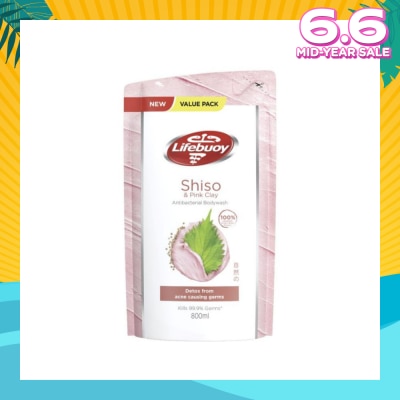 LIFEBUOY Lifebuoy Pink Clay & Shiso Anti-bacterial Body Wash Refill 800ml