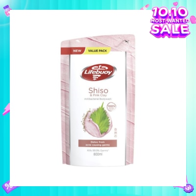 LIFEBUOY Lifebuoy Pink Clay & Shiso Anti-bacterial Body Wash Refill 800ml