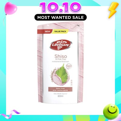 LIFEBUOY Lifebuoy Pink Clay & Shiso Anti bacterial Body Wash Refill 800ml image
