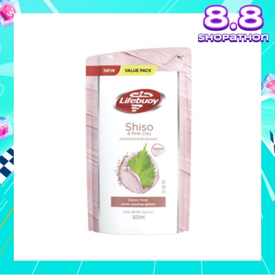 LIFEBUOY Lifebuoy Pink Clay & Shiso Anti-bacterial Body Wash Refill 800ml