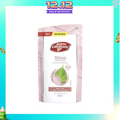 LIFEBUOY Lifebuoy Pink Clay & Shiso Anti-bacterial Body Wash Refill 800ml