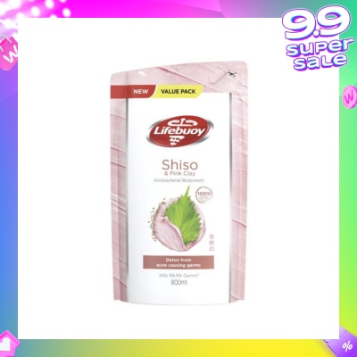 LIFEBUOY Lifebuoy Pink Clay & Shiso Anti-bacterial Body Wash Refill 800ml