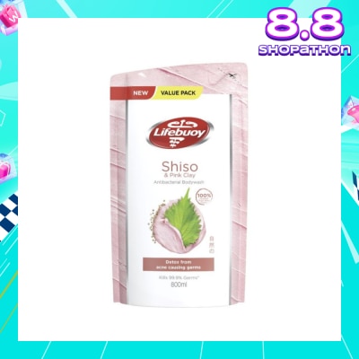 LIFEBUOY Lifebuoy Pink Clay & Shiso Anti-bacterial Body Wash Refill 800ml