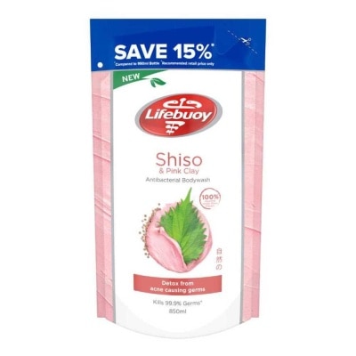 LIFEBUOY Lifebuoy Pink Clay & Shiso Anti-bacterial Body Wash Refill 850ml