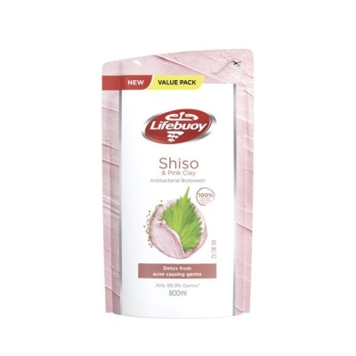 LIFEBUOY Lifebuoy Pink Clay & Shiso Anti-bacterial Body Wash Refill 800ml