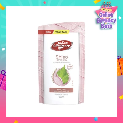 LIFEBUOY Lifebuoy Pink Clay & Shiso Anti-bacterial Body Wash Refill 800ml
