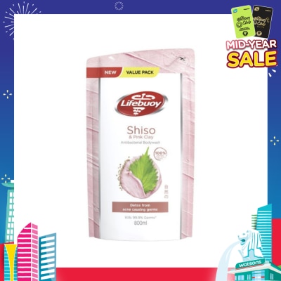 LIFEBUOY Lifebuoy Pink Clay & Shiso Anti-bacterial Body Wash Refill 800ml
