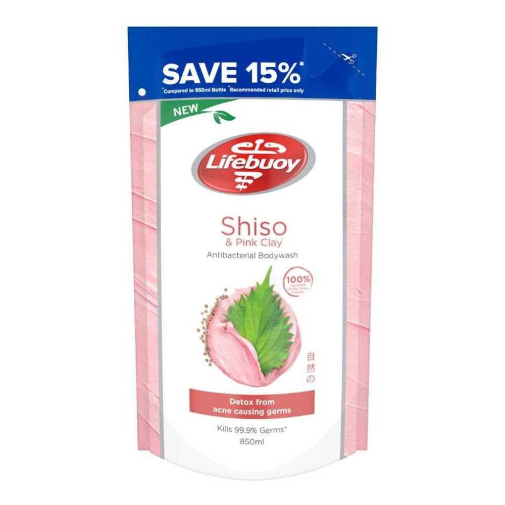 Lifebuoy Pink Clay & Shiso Anti-bacterial Body Wash Refill 850ml