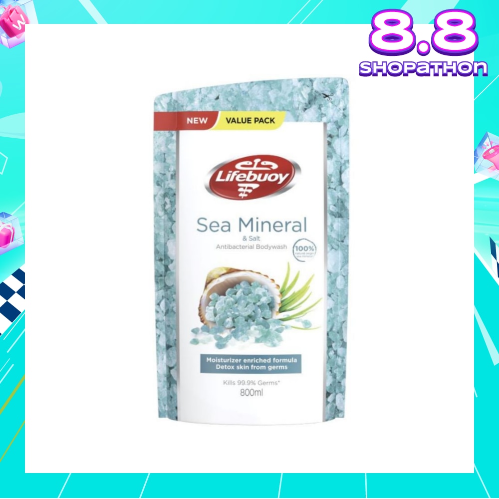 Lifebuoy Sea Minerals & Salt Anti-Bacterial Body Wash Refill 800ml