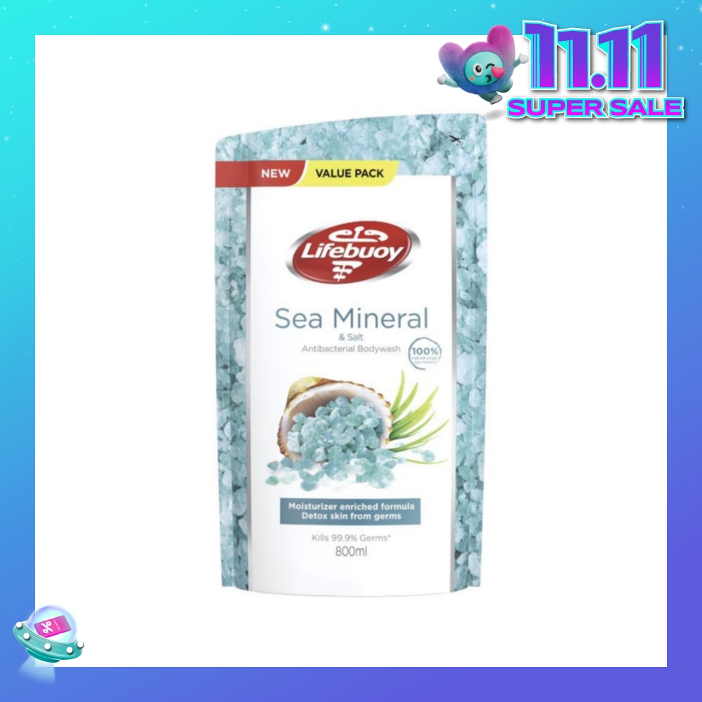 Lifebuoy Sea Minerals & Salt Anti-Bacterial Body Wash Refill 800ml