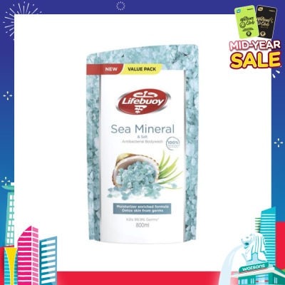 LIFEBUOY Lifebuoy Sea Minerals & Salt Anti-Bacterial Body Wash Refill 800ml