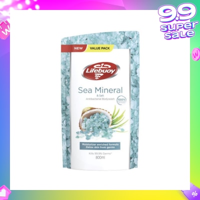 LIFEBUOY Lifebuoy Sea Minerals & Salt Anti-Bacterial Body Wash Refill 800ml