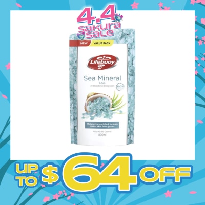 LIFEBUOY - Lifebuoy Sea Minerals & Salt Anti-Bacterial Body Wash Refill 800ml