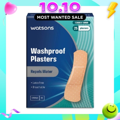 WATSONS Washproof Sterile Plaster Breathable Latex Free (72mm x 19mm) 25s image