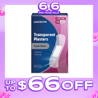 WATSONS - Transparent Sterile Plaster Breathable Latex Free (72mm x 19mm) 100s